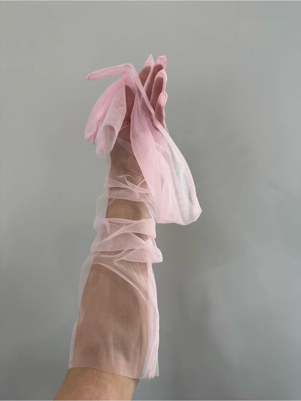 Sheer Balet Pink Opera Gloves